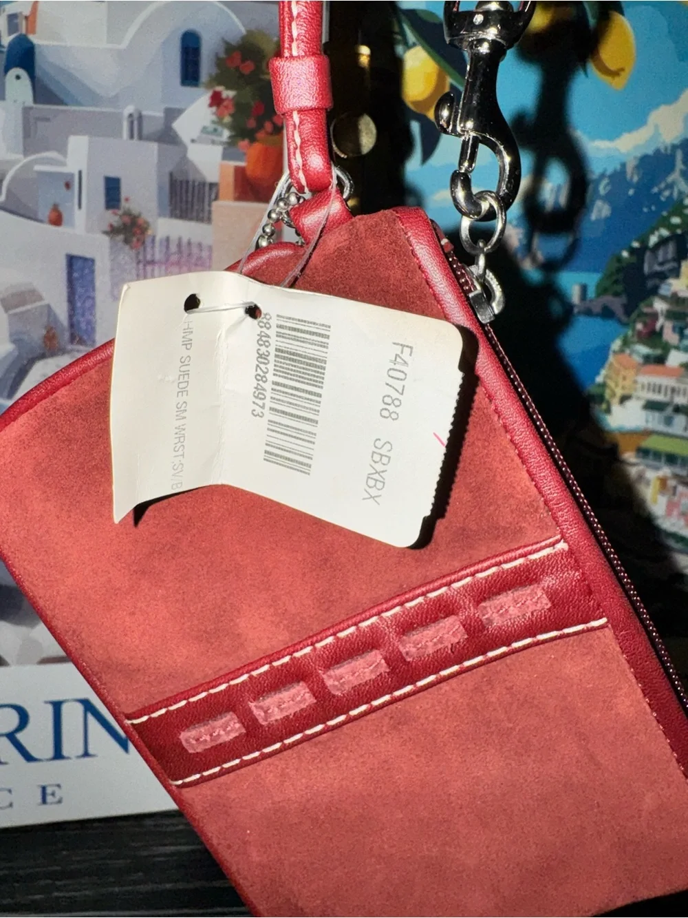 Coach Red Suede Leather Wristlet #F40788 - NWT